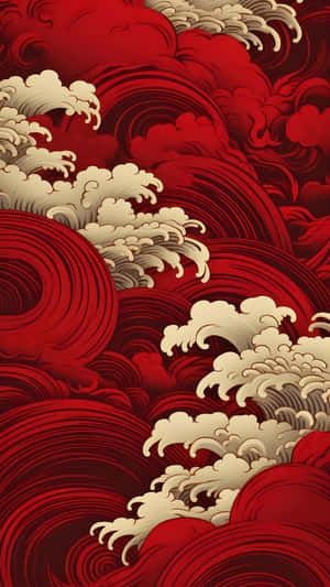 Oriental Wave Pattern Wallpaper