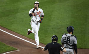 Orioles Player Celebrating Hit Wallpaper