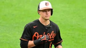 Orioles Player Ryan Mountcastle On Field Wallpaper