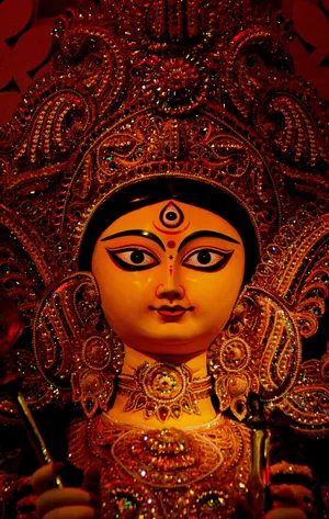 Ornate Durga Idol Closeup Wallpaper