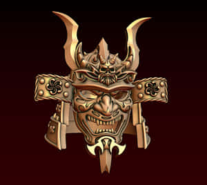 Ornate Samurai Helmet3 D Render Wallpaper