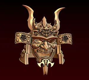 Ornate Samurai Helmet3 D Render Wallpaper