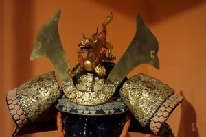 Ornate Samurai Helmetwith Dragon Wallpaper