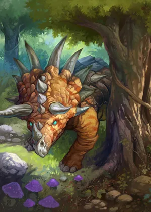 Ornery Stegosaur In Forest Wallpaper