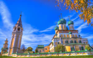 Orthodox Cathedral Autumn Sky Wallpaper