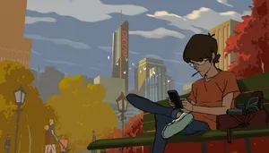 Oscorp Tower City Park Scene Wallpaper