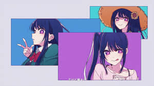 Oshi No Ko Anime Characters Collage Wallpaper