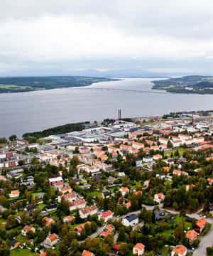 Ostersund Aerial View Sweden Wallpaper