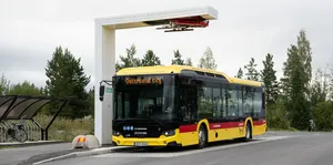 Ostersund City Yellow Bus At Station Wallpaper