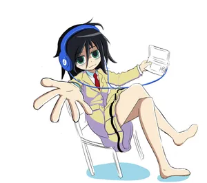 Otaku Gamerin Action Wallpaper