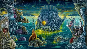 Otherworldly Animal Gathering Wallpaper