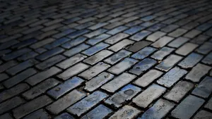 Outdoor Brick Road Wallpaper