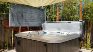 Outdoor Hot Tub Setup Wallpaper