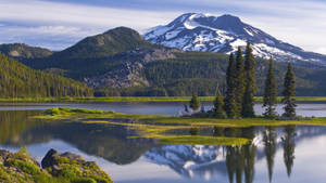 Outdoor Mountain Lake Wallpaper