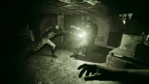 Outlast Trials Intense Horror Gameplay Wallpaper