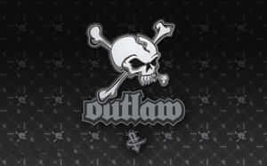 Outlaw Skull Logo Grey Wallpaper