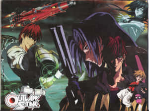 Outlaw Star Crewand Spaceship Wallpaper