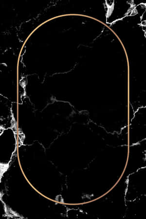 Oval Rose Gold Black Marble Wallpaper