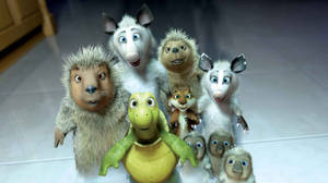 Over The Hedge Characters Gazing In Wonder Wallpaper