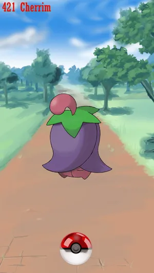 Overcast Cherrim In Poke Ball Wallpaper