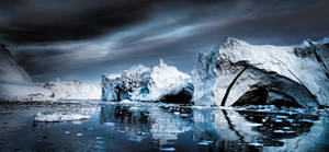 Overcast Ilulissat Ice Fjord Greenland Wallpaper