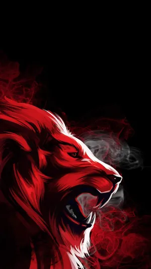 Overt Lion Illustration Wallpaper