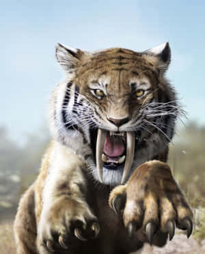 Overt Tiger Running Wallpaper