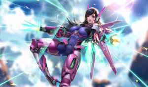 Overwatch 4k D.va Shooting Gun Wallpaper