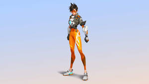 Overwatch 4k Tracer In Blue Wallpaper