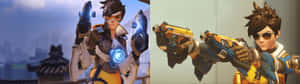 Overwatch - A Character With A Gun Wallpaper