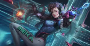 Overwatch Cute Gamer Character Dva Wallpaper