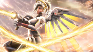 Overwatch Mercy In Action Wallpaper