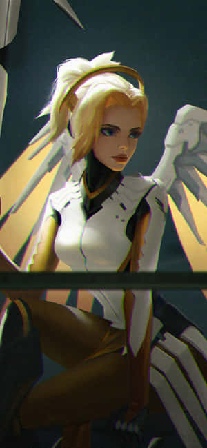 Overwatch Mercy Soaring Into Battle Wallpaper