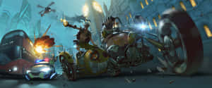 Overwatch Roadhog Wreaking Havoc At Junkertown Wallpaper