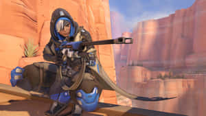 Overwatch's Ana Sharpshooter In Action Wallpaper