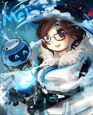 Overwatch's Mei In Action At Her Icy Best Wallpaper
