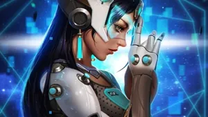 Overwatch's Symmetra In Action On The Battlefield Wallpaper
