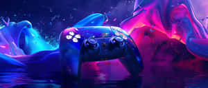 P S5 Controller Cosmic Backdrop Wallpaper