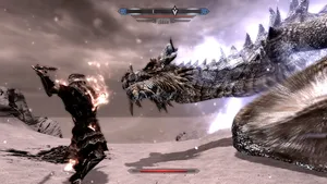 Paarthurnax, An Ancient Dragon Atop The Throat Of The World In Skyrim Wallpaper