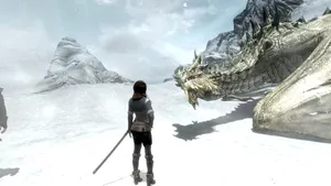 Paarthurnax At The Summit Of The Throat Of The World In Skyrim Wallpaper