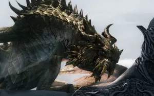 Paarthurnax Perched On The Throat Of The World In Skyrim Wallpaper