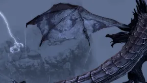 Paarthurnax, The Ancient Dragon Atop The Throat Of The World In Skyrim Wallpaper