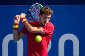 Pablo Carreno Busta Hits The Ball Wallpaper