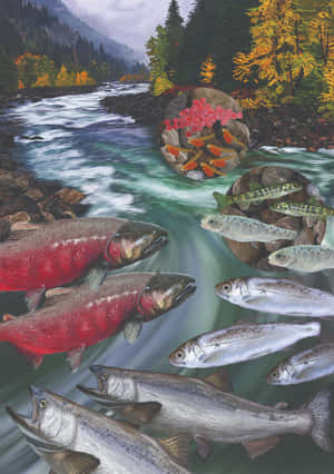 Pacific_ Salmon_ Lifecycle_ Illustration Wallpaper