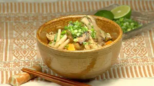 Pacific Saury Mushroom Rice Bowl Wallpaper