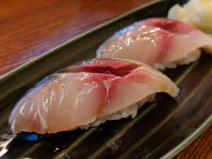 Pacific Saury Sushi Nigiri Wallpaper