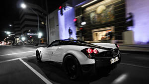 Pagani Huayra Bc Night Street Wallpaper