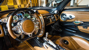 Pagani Huayra Brown-black Interior Wallpaper