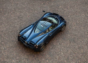 Pagani Huayra Dark Blue Aerial Wallpaper