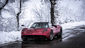 Pagani Huayra In Winter Wallpaper